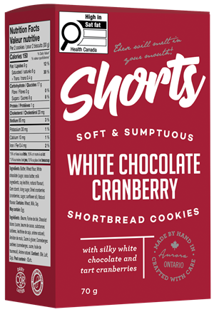 white chocolate cranberry shortbread 70g box